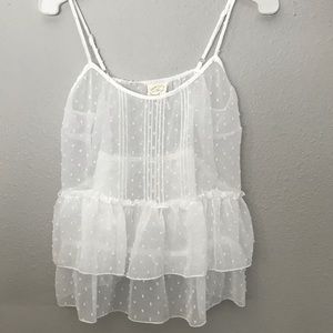 Sheer white tank top